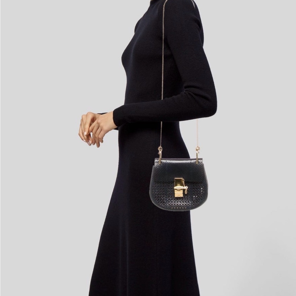Chloe Black Crossbody Drew Bag with Gold Hardware - Picture 2 of 5